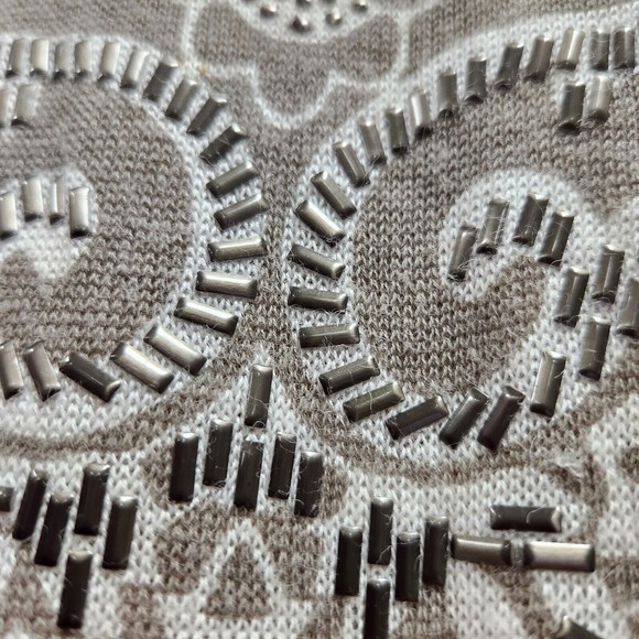 Chicos Womens 3/4 Sleeve Lightweight Beaded Tunic Blouse Size XL Beige Tan - Picture 2 of 11